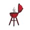 Mini Red BBQ Grill, Barbecue, Grilling, Food, Picnic, Embroidered, Iron on Patch